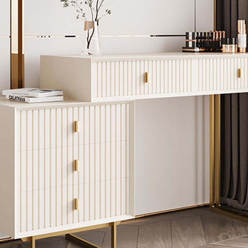 15.74" Wide Dresser with 5 Storage Drawers Cream Vanity Table Glam Style