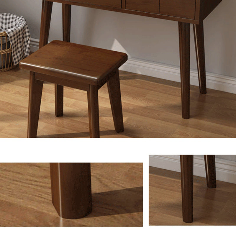 Modern 3-Drawer Solid Wood Vanity Makeup Table Vanity Stool