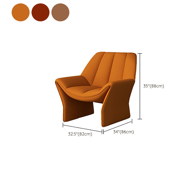 Upholstered Lounge Chair Armless Solid Color Chair with Cushion