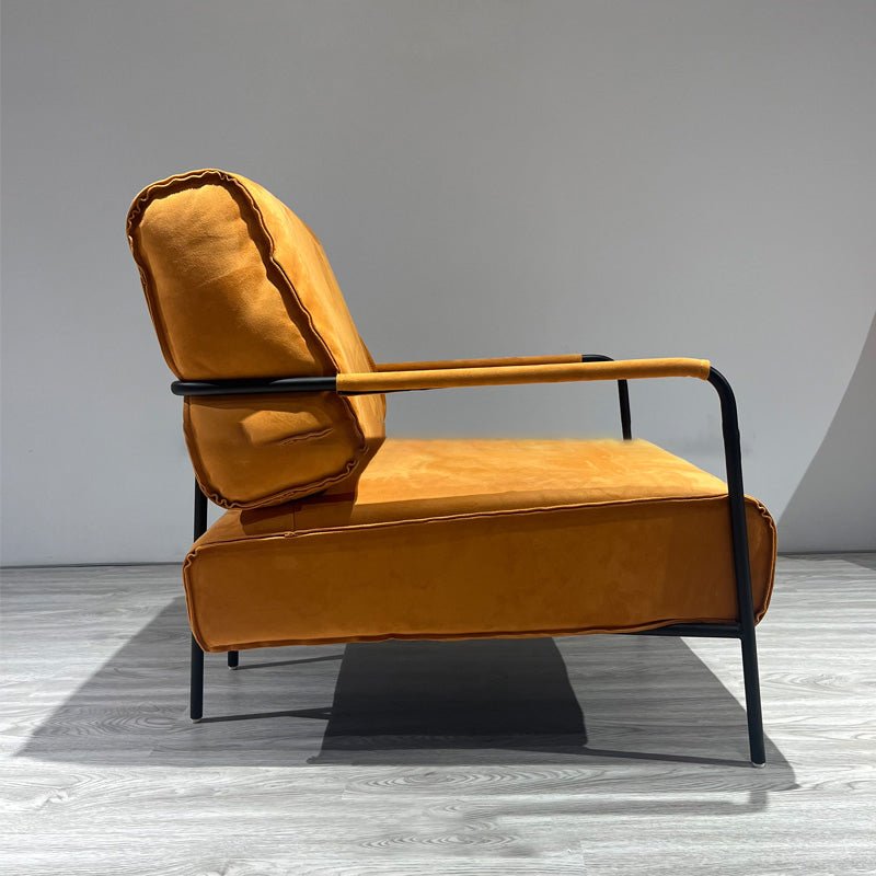 Upholstered Lounge Chair Arms Include Solid Color Chair with Cushion