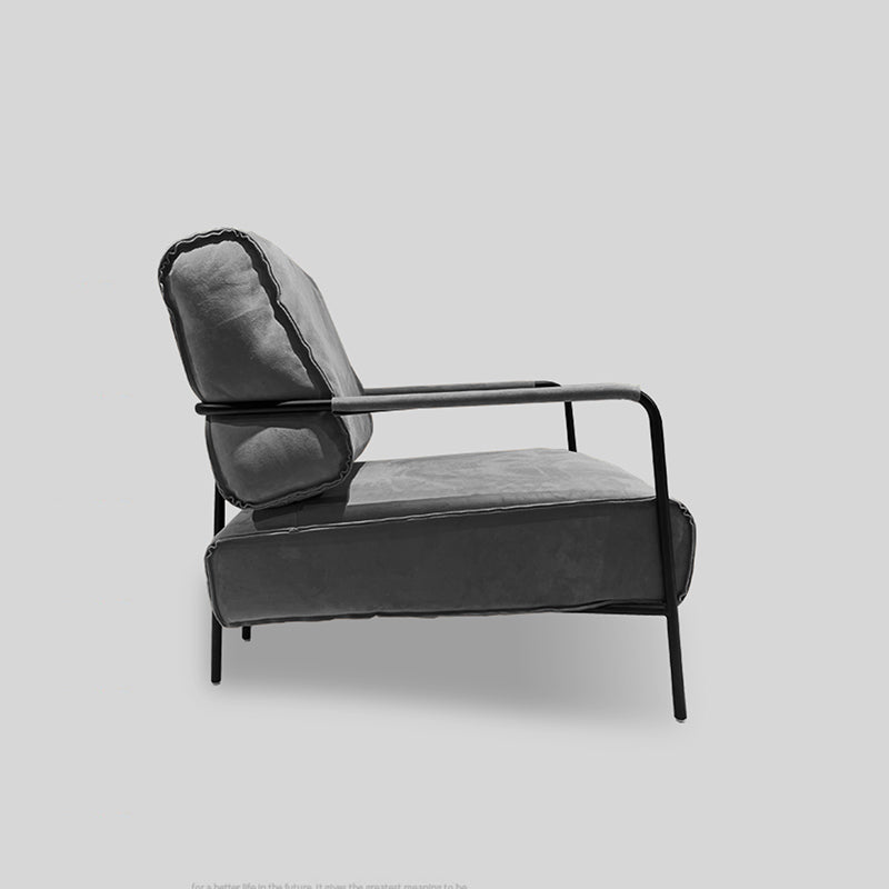 Upholstered Lounge Chair Arms Include Solid Color Chair with Cushion