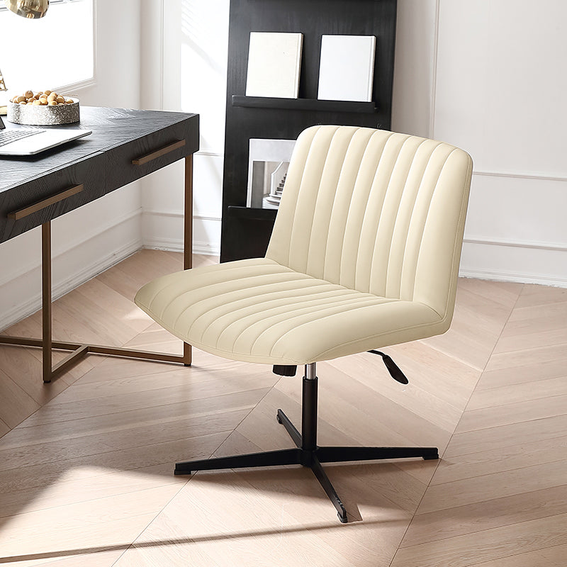 Office Swivel Lounge Chair Armless Solid Color Chair with Cushion