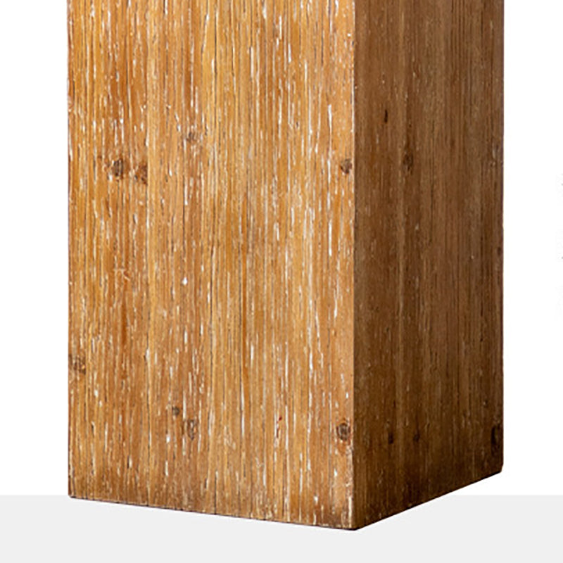 French Country Wood Block Side Table Square End Table, 11.8 inch Wide
