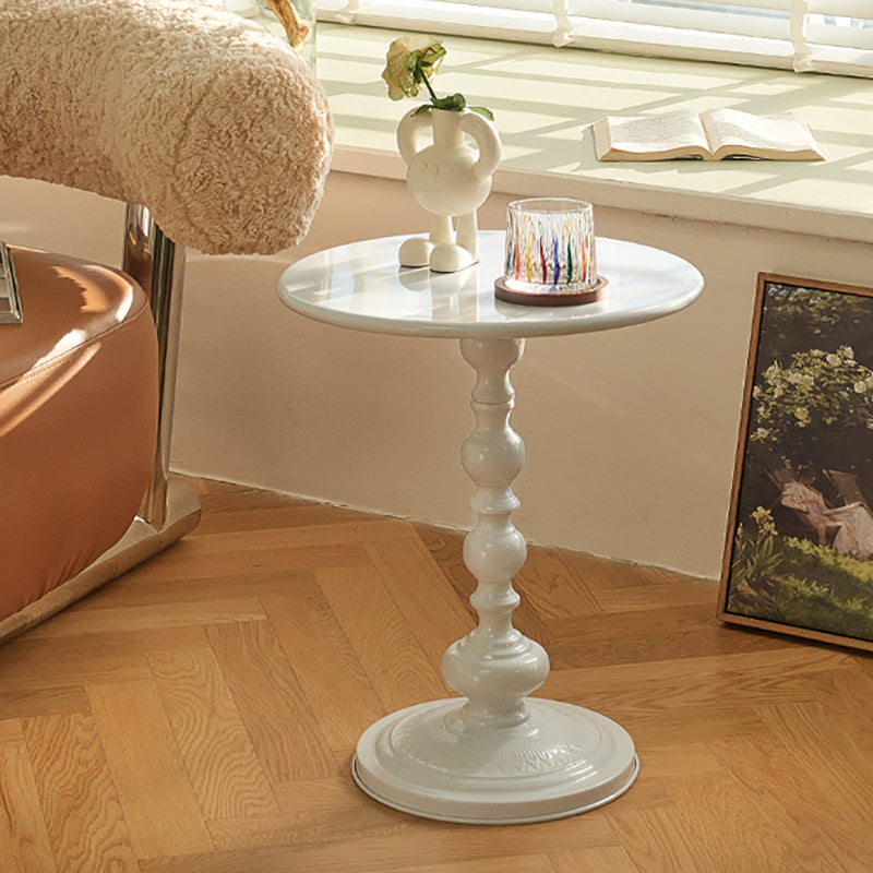Modernistic Metal Round Side End Table 20.5" Tall Pedestal End Table