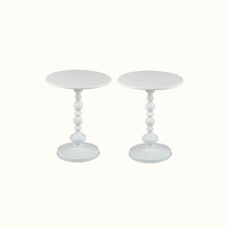 Modernistic Metal Round Side End Table 20.5" Tall Pedestal End Table