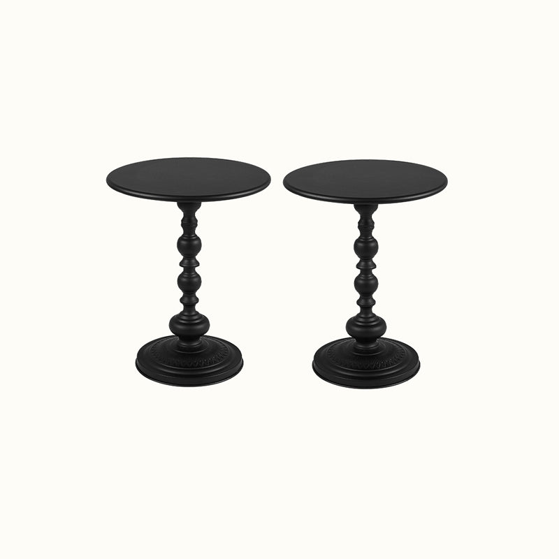 Modernistic Metal Round Side End Table 20.5" Tall Pedestal End Table