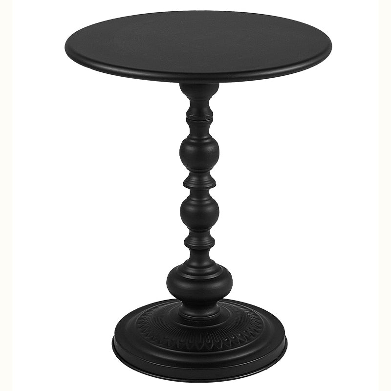 Modernistic Metal Round Side End Table 20.5" Tall Pedestal End Table