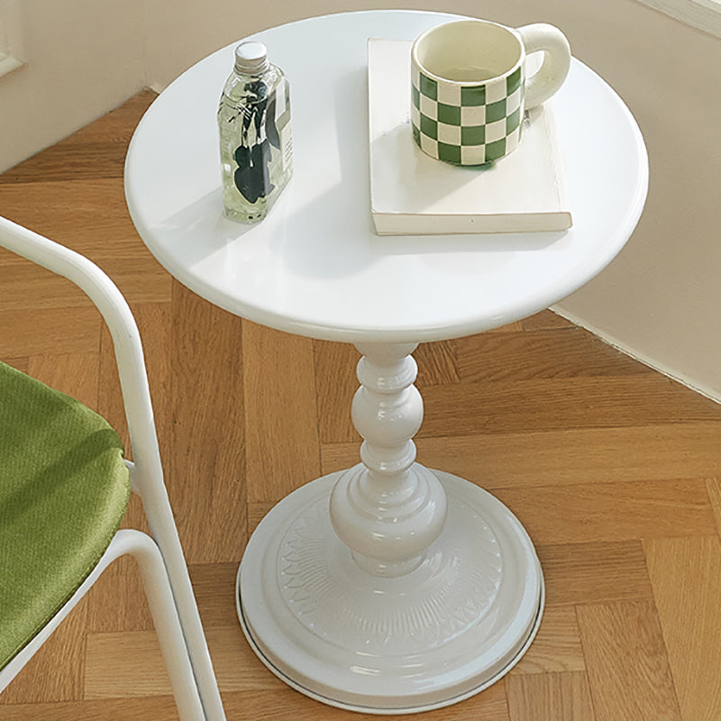 Modernistic Metal Round Side End Table 20.5" Tall Pedestal End Table