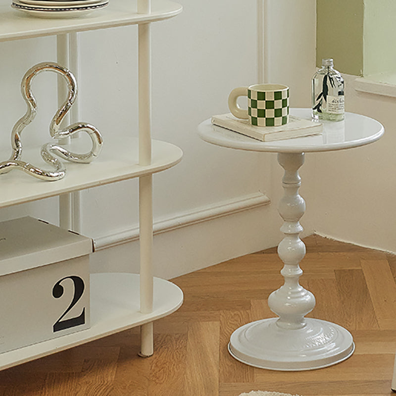 Modernistic Metal Round Side End Table 20.5" Tall Pedestal End Table