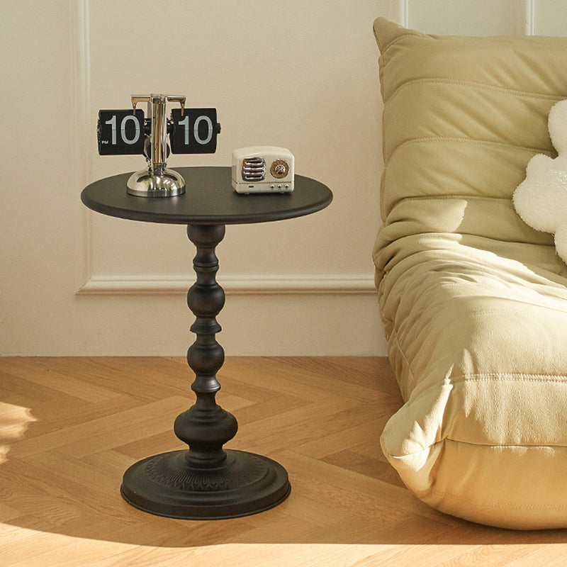 Modernistic Metal Round Side End Table 20.5" Tall Pedestal End Table
