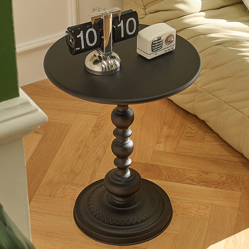 Modernistic Metal Round Side End Table 20.5" Tall Pedestal End Table
