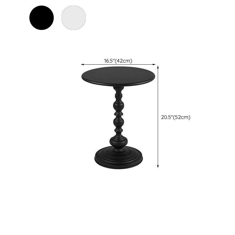 Modernistic Metal Round Side End Table 20.5" Tall Pedestal End Table