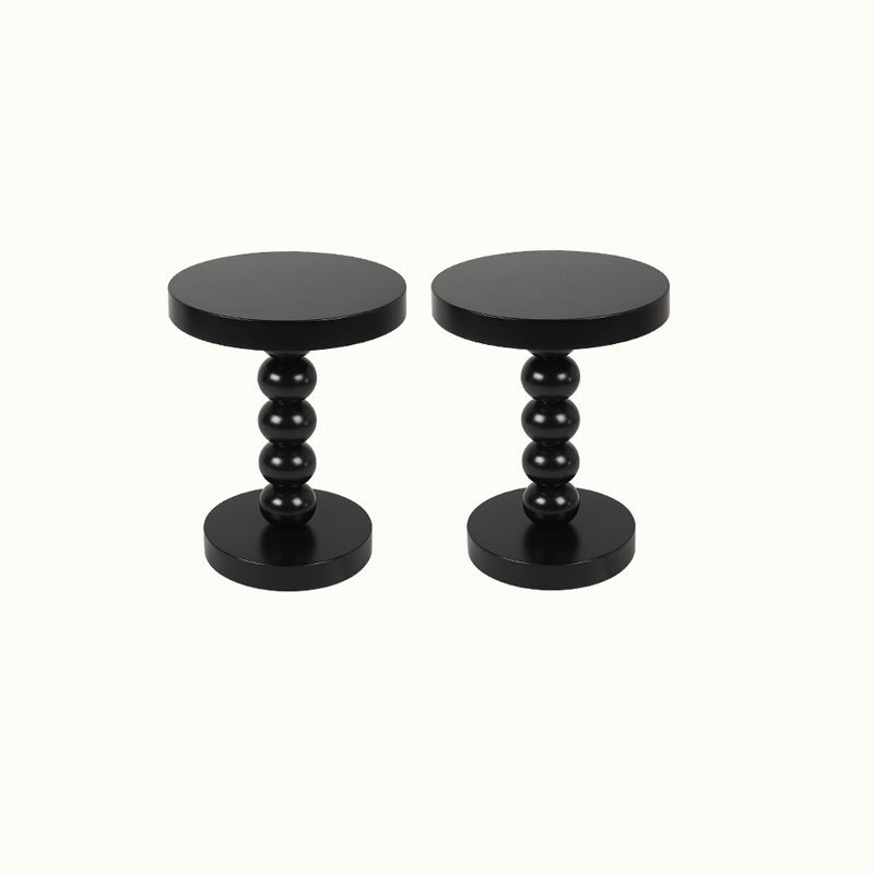 Round Solid Wood Side Table Scandinavian 20" Tall Pedestal End Table
