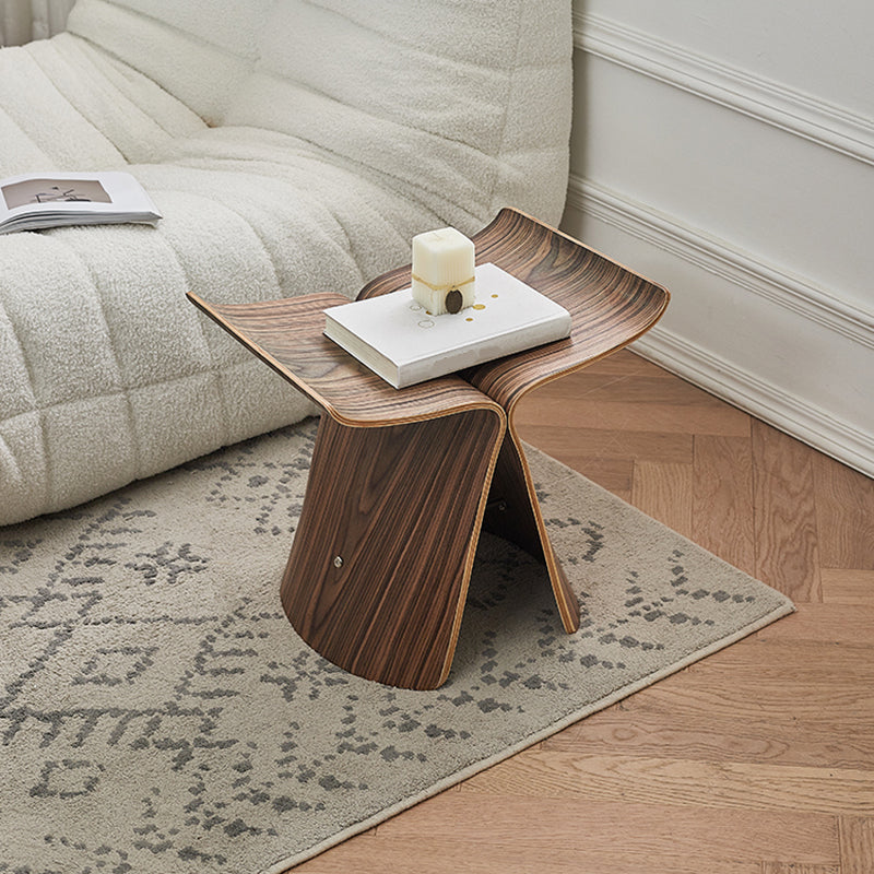 15.7" Tall Trestle End Table Scandinavian Solid Wood Side Table