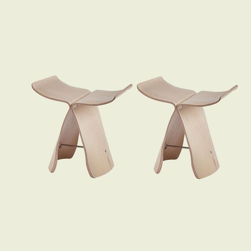 15.7" Tall Trestle End Table Scandinavian Solid Wood Side Table