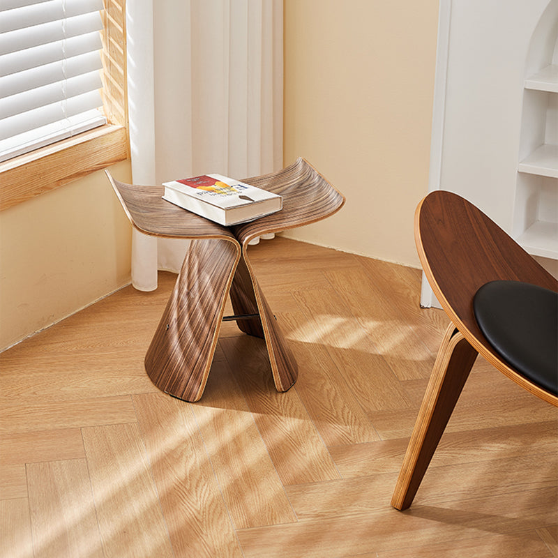 15.7" Tall Trestle End Table Scandinavian Solid Wood Side Table