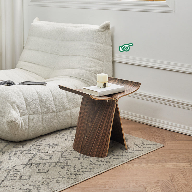 15.7" Tall Trestle End Table Scandinavian Solid Wood Side Table