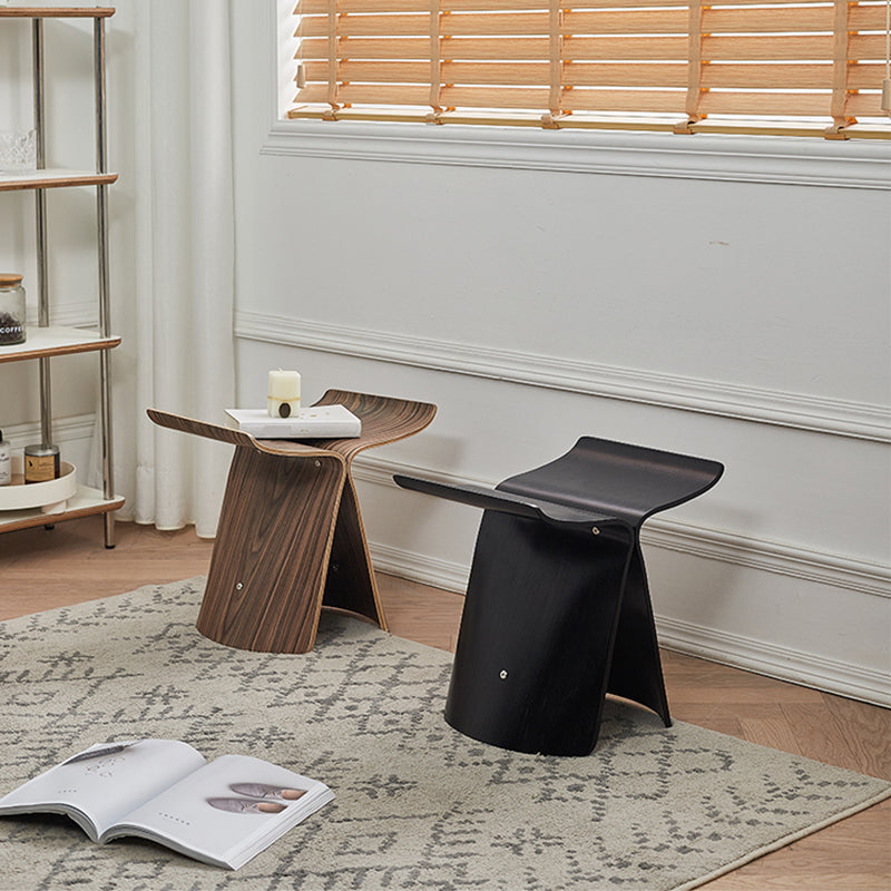 15.7" Tall Trestle End Table Scandinavian Solid Wood Side Table
