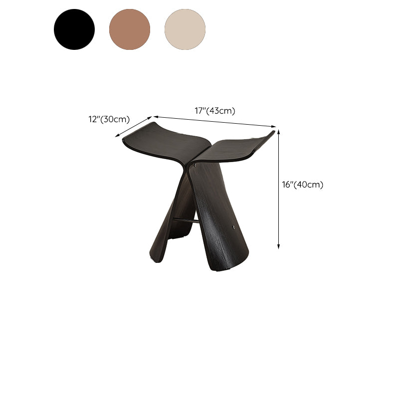 15.7" Tall Trestle End Table Scandinavian Solid Wood Side Table