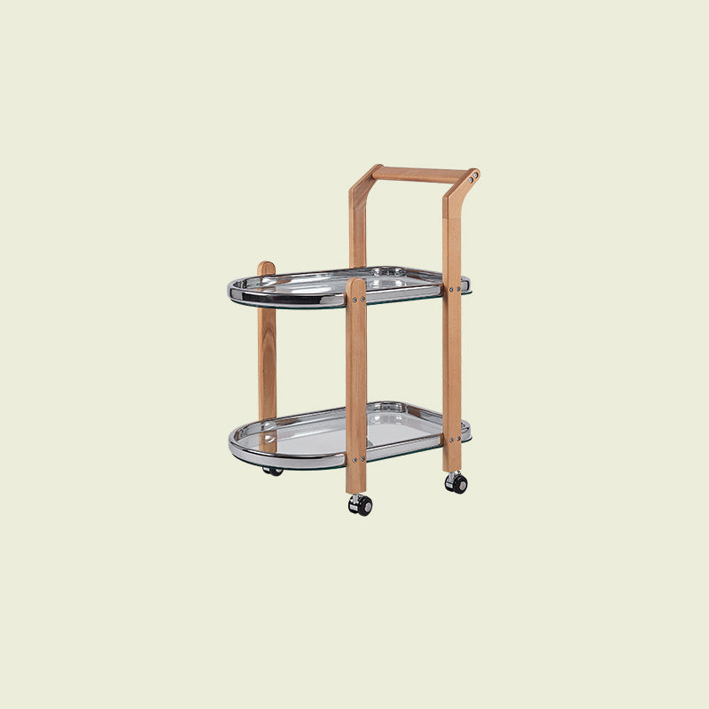 Contemporary Glass Top End Slide Table Geometric 4 Legs Side Table
