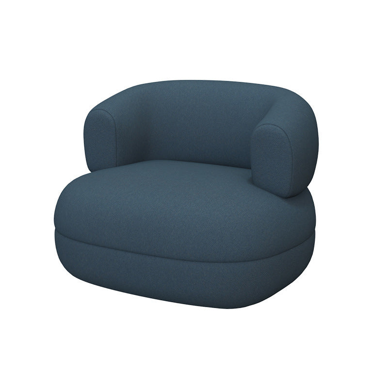 Contemporary Faux Leather Tuxedo Arm Curved Sofa for Living Room