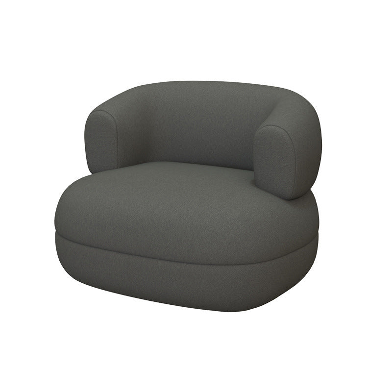 Contemporary Faux Leather Tuxedo Arm Curved Sofa for Living Room