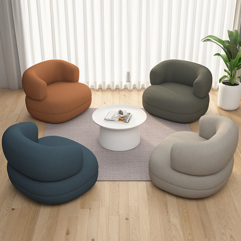 Contemporary Faux Leather Tuxedo Arm Curved Sofa for Living Room