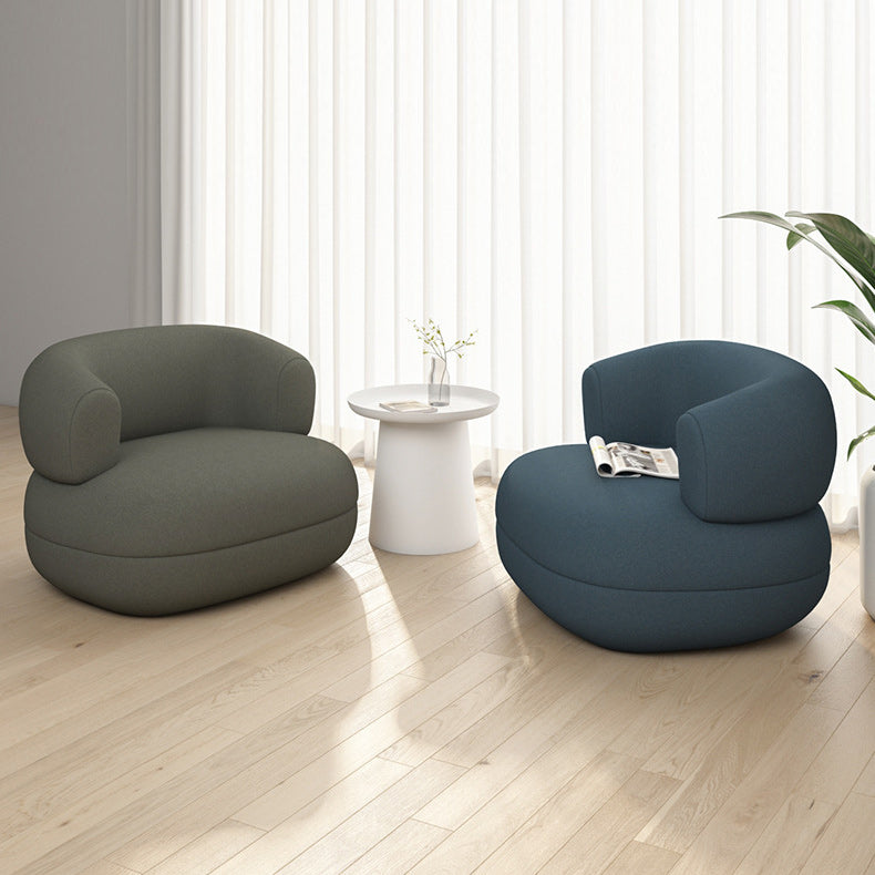 Contemporary Faux Leather Tuxedo Arm Curved Sofa for Living Room