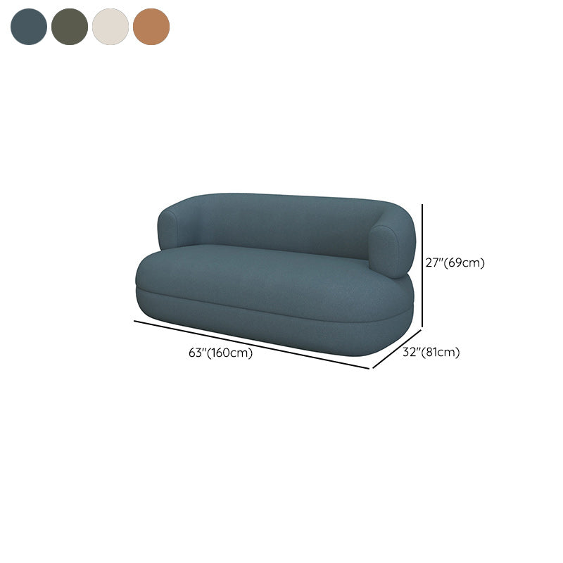 Contemporary Faux Leather Tuxedo Arm Curved Sofa for Living Room