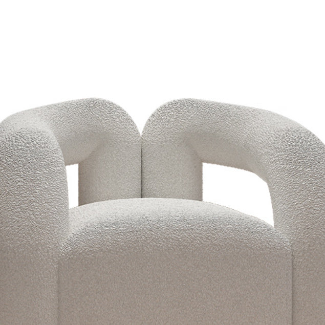 Contemporary White Sofa with Tuxedo Arm and Tight Back in Wool