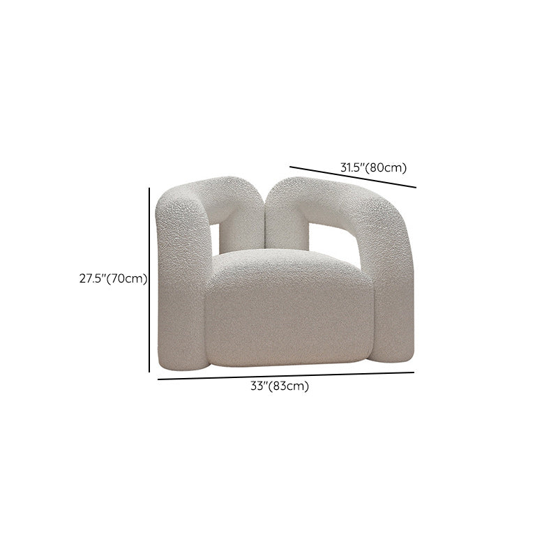 Contemporary White Sofa with Tuxedo Arm and Tight Back in Wool