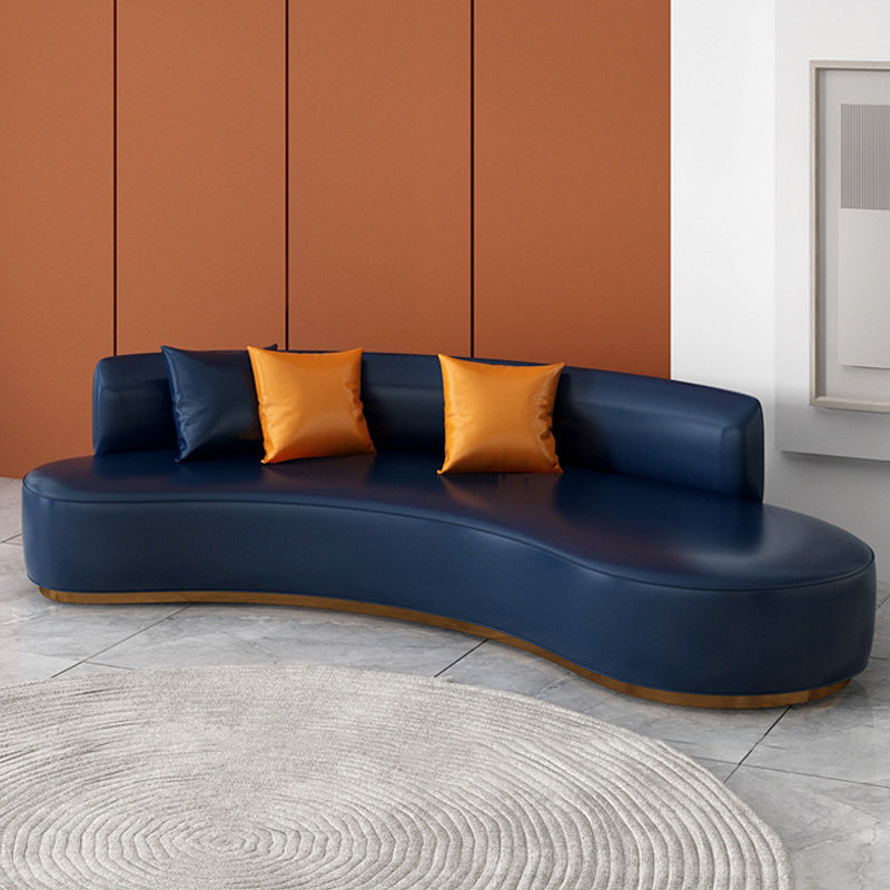 Contemporary 27.55"H Solid Color Faux Leather Armless Curved Sofa