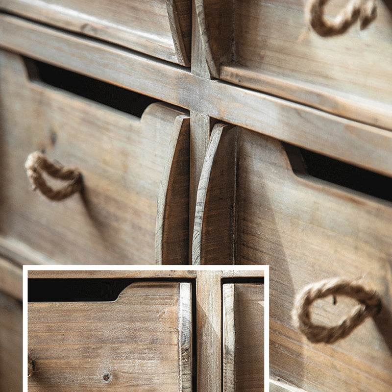 Industrial Distressed Wood Accent Cabinet in Brown with Drawers