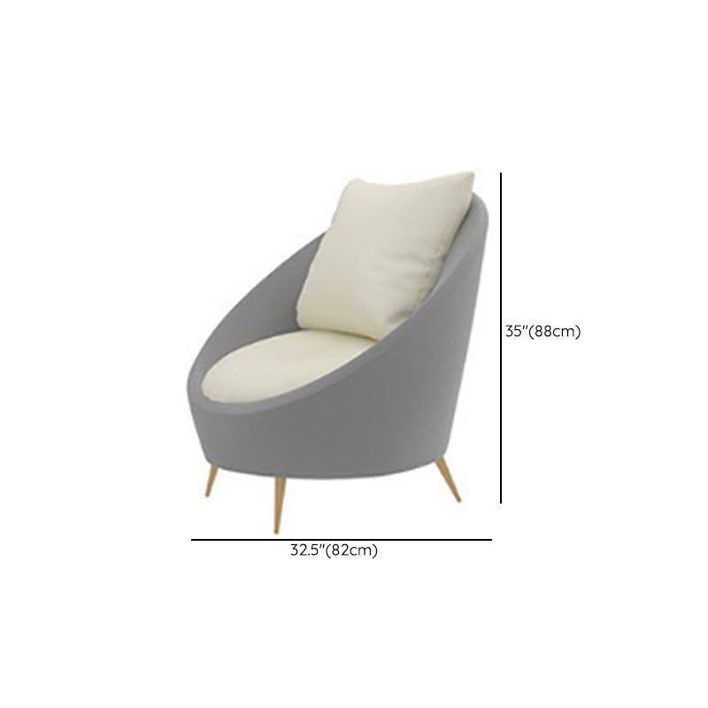 Gray Faux Leather Square Arm Sofa Contemporary Sofa for Living Room