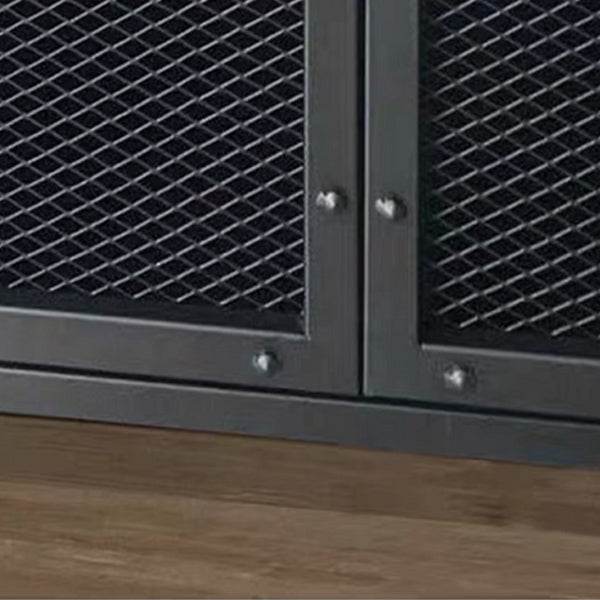 Industrial Style 39.4" Tall Chest 2 - Door Iron Accent Cabinet in Black