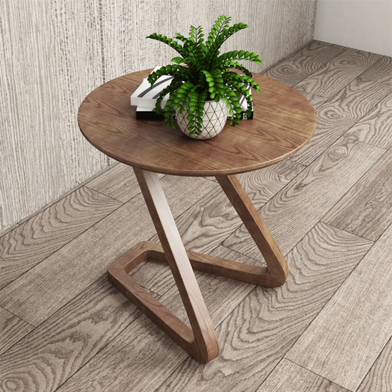 Side Table Solid Wood Abstract Round Scandinavian Living Room End Table