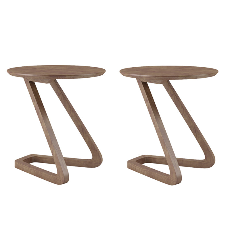 Side Table Solid Wood Abstract Round Scandinavian Living Room End Table