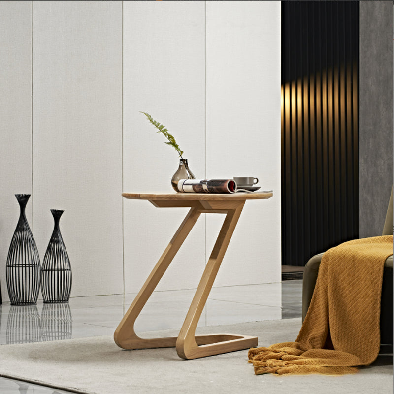 Side Table Solid Wood Abstract Round Scandinavian Living Room End Table