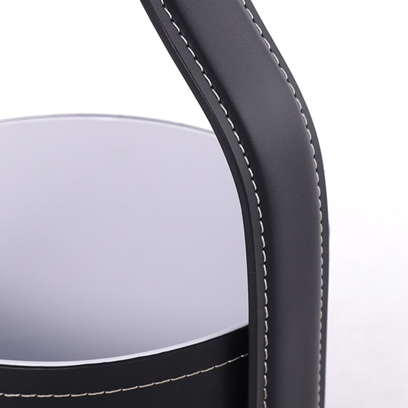 Contemporary Side Table Pedestal with Storage Round Living Room End Table