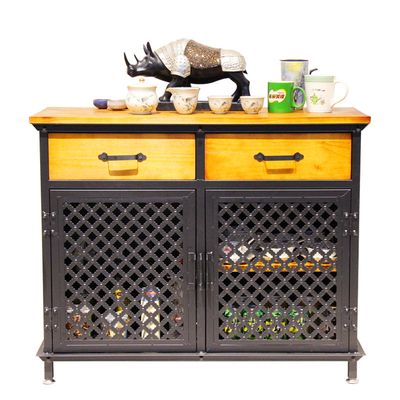 2 - Drawer 31.5" Tall Chest Metal & Wood 2 - Door Storage Cabinet