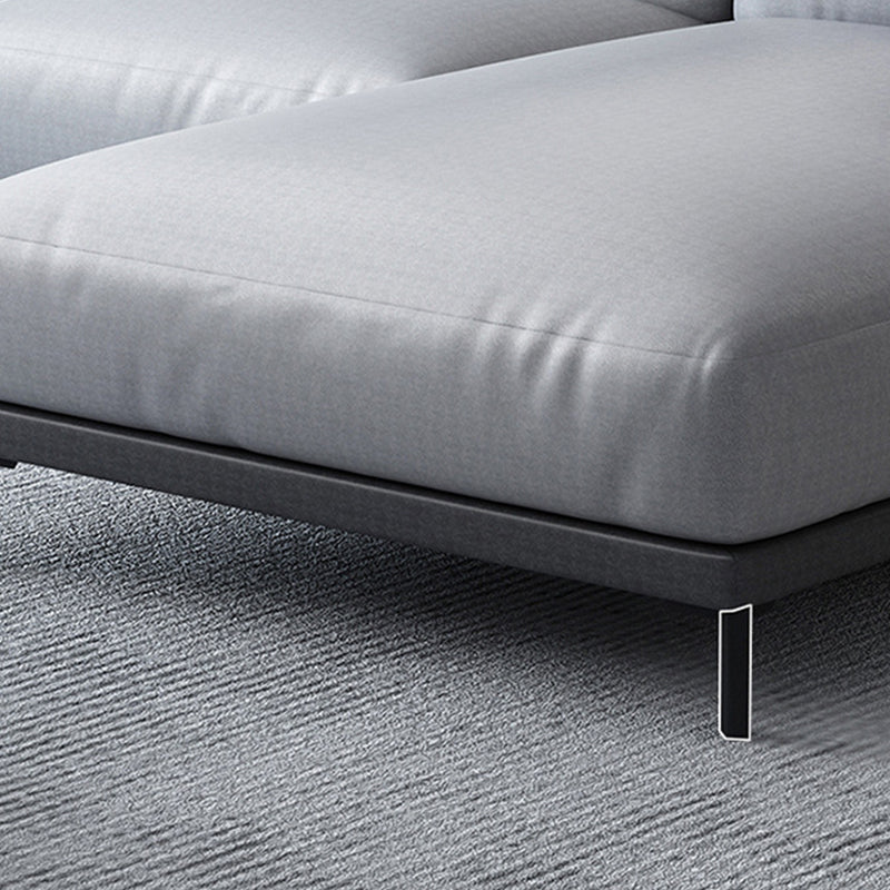 Square Arm Loose Back Sectional with Chaise Faux Leather 4-seater Sectional