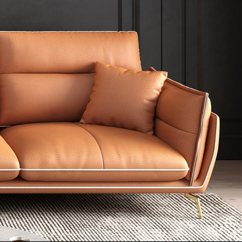 Orange Luxurious 4-seater Sectional 37.4" H Flared Arm Sectional