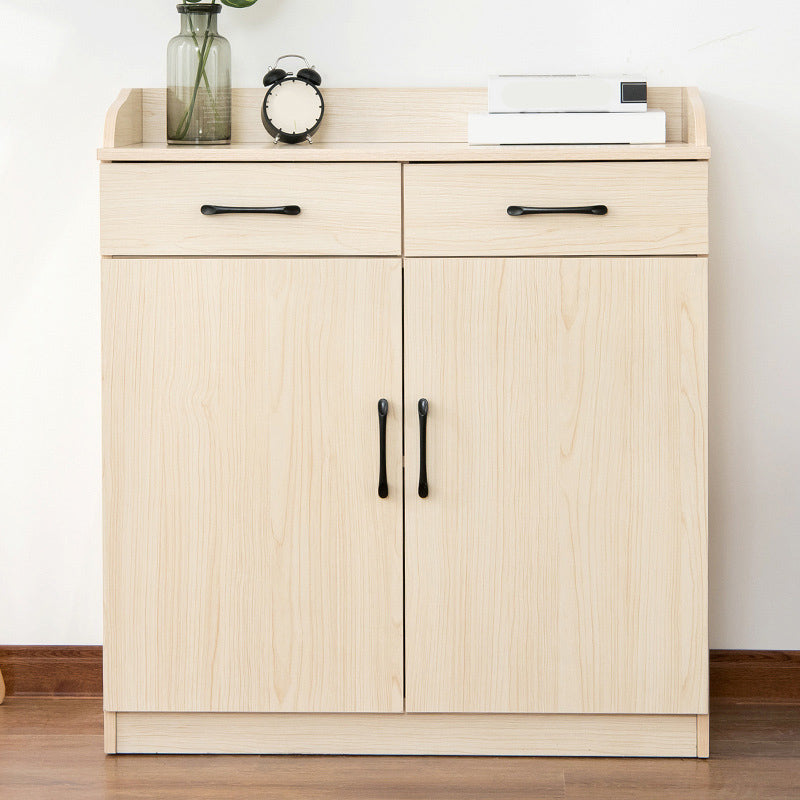 35.4" Tall 2 - Door and 2 - Drawer Accent Cabinet Faux Wood Storage Cabinet