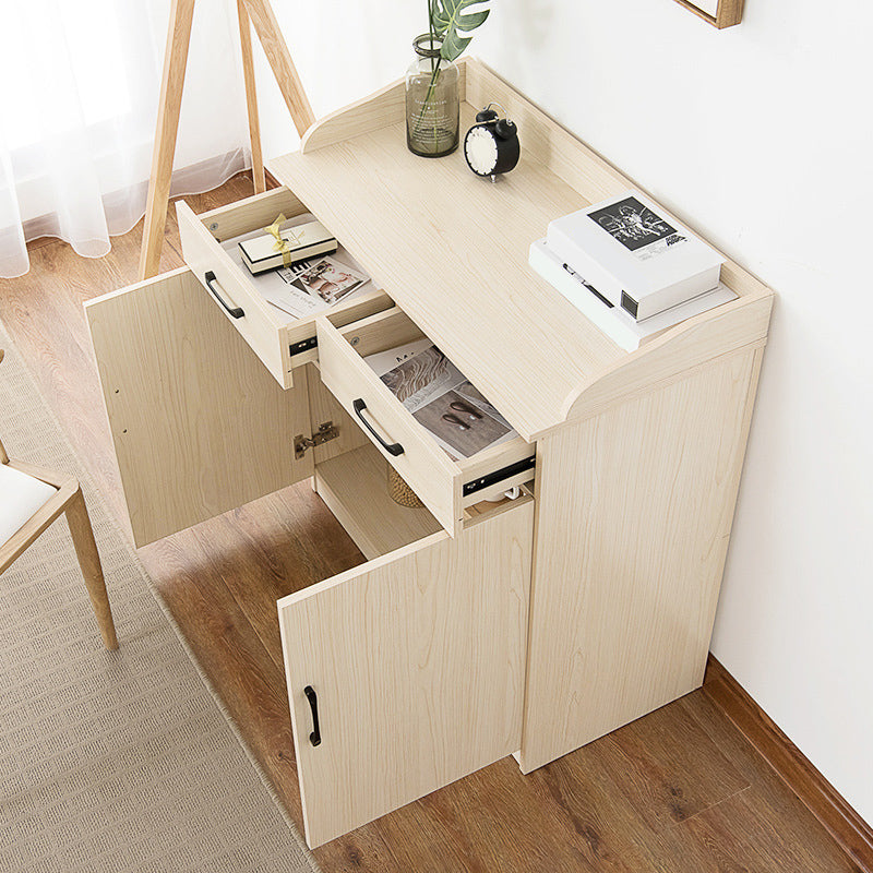 35.4" Tall 2 - Door and 2 - Drawer Accent Cabinet Faux Wood Storage Cabinet