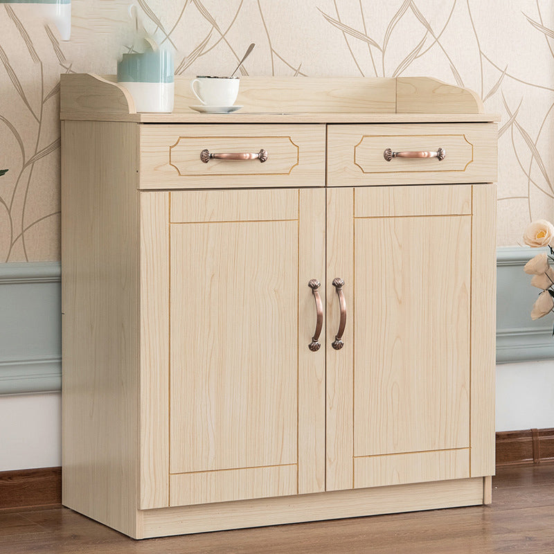 35.4" Tall 2 - Door and 2 - Drawer Accent Cabinet Faux Wood Storage Cabinet