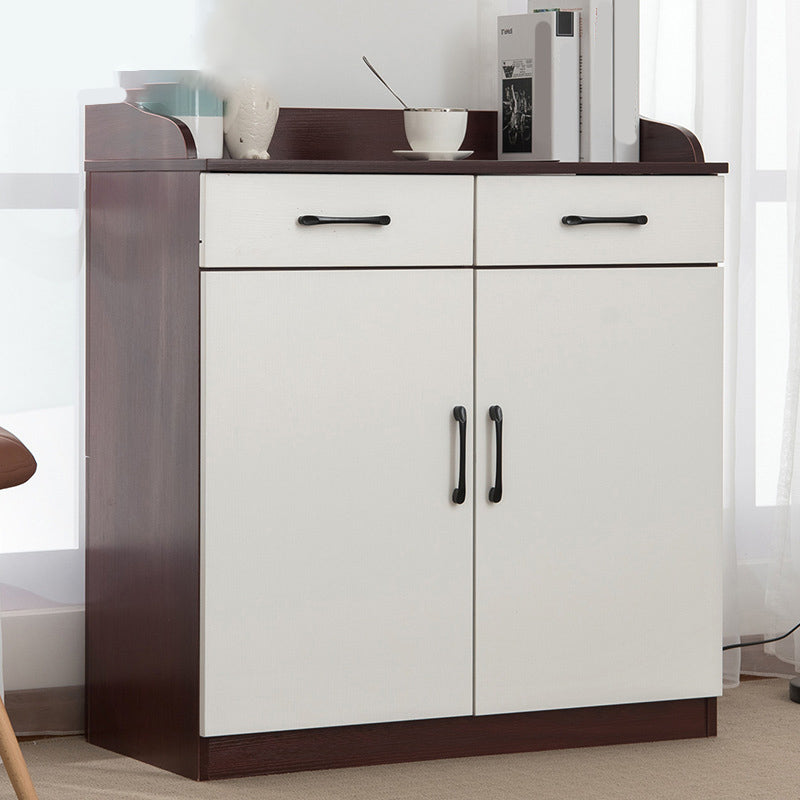 35.4" Tall 2 - Door and 2 - Drawer Accent Cabinet Faux Wood Storage Cabinet