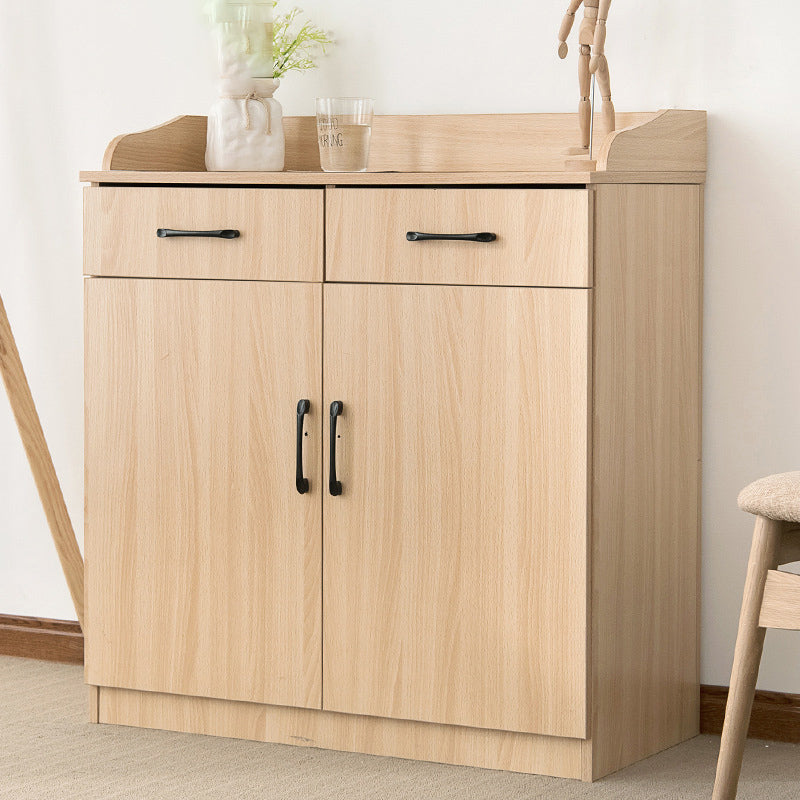 35.4" Tall 2 - Door and 2 - Drawer Accent Cabinet Faux Wood Storage Cabinet