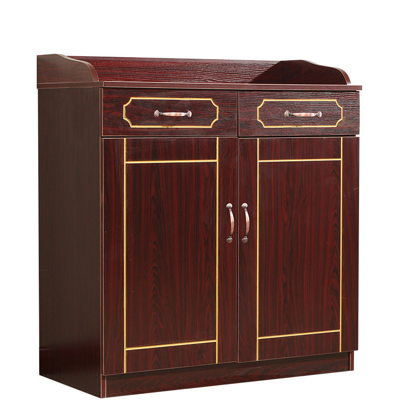 35.4" Tall 2 - Door and 2 - Drawer Accent Cabinet Faux Wood Storage Cabinet