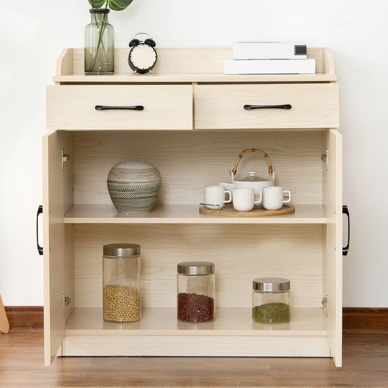 35.4" Tall 2 - Door and 2 - Drawer Accent Cabinet Faux Wood Storage Cabinet