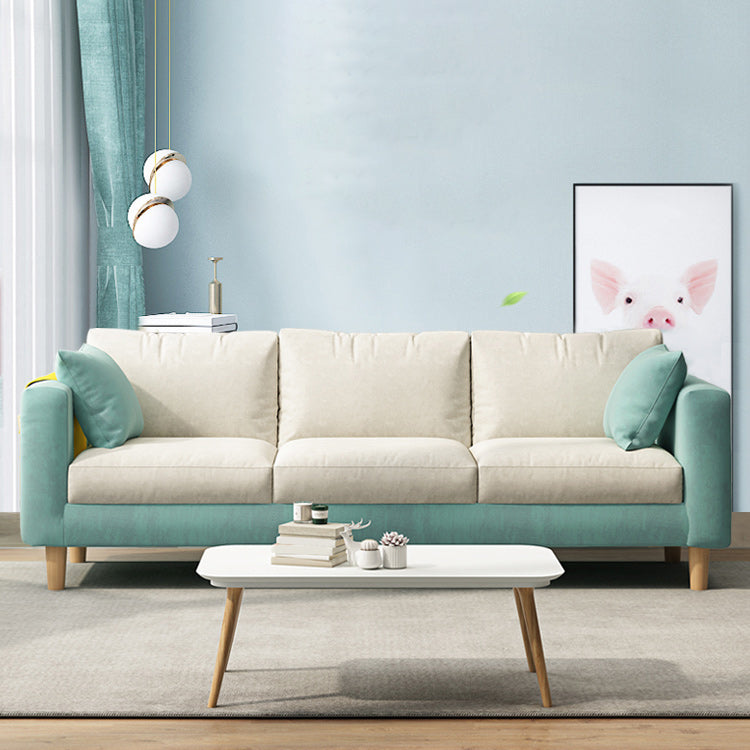 Contemporary 29.5" H 3- Seater Square Arm Sofa for Living Room